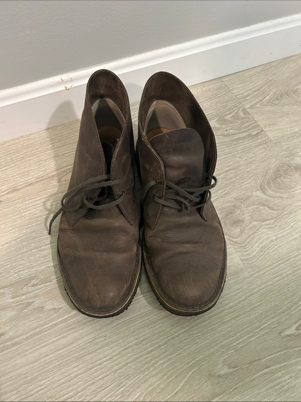 Grey Clarks Desert Boots